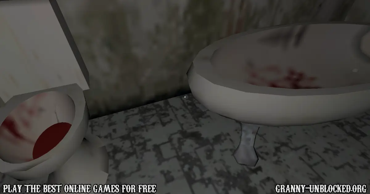 Bloody toilet and sink inside Granny’s bathroom