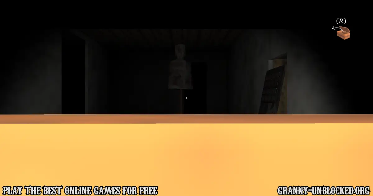 Dark mannequin room inside Granny’s house with eerie shadows